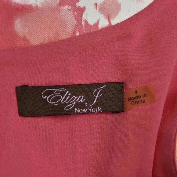 Eliza J Coral Floral Dress Mini Sleeveless Pleated Size 4 - Picture 7 of 11